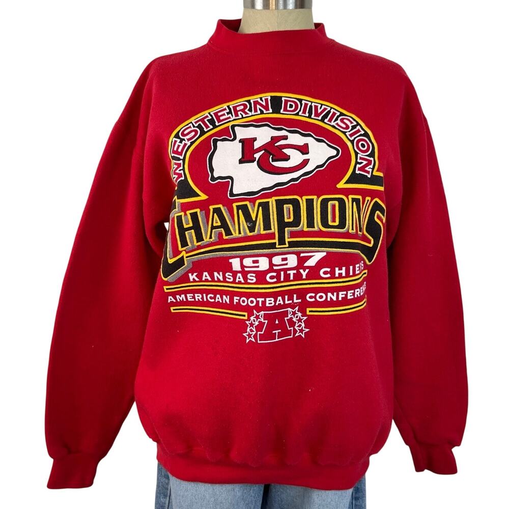 Vintage 1997 Men's Logo Athletic KC Kansas City Chiefs Football Sweatshirt (M)
